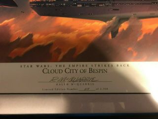 Star Wars “Cloud City of Bespin” Lithograph signed By Ralph McQuarrie 619/2500 3