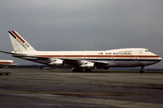 35mm Colour Slide Of Leased Air National Boeing 747 - 233m C - Gaga