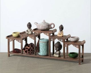 China Hardwood Carved Bonsai Pot/vase Stand Curio Shelf 52cm 20 " Us B1