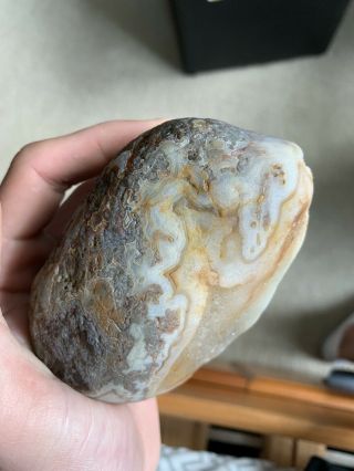 Lake Superior Agate LARGE 1 lb.  13.  1 Oz.  Huge Tube Agate.  Great Bands And Colors 4