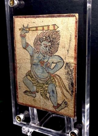 18thc.  Authentic Religious Sacred Artisan Tsakali Tibetan Coloured Card Art,