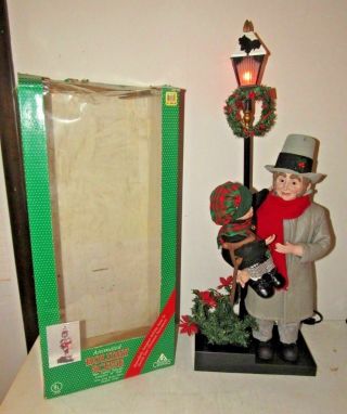Holiday Creations Scrooge 36 " Bob Cratchit & Tiny Tim Animated Christmas W/ Box