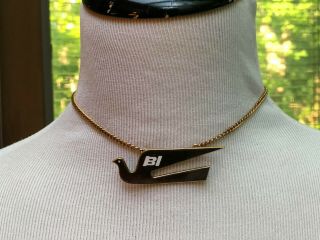 Braniff International Airlines Flight Attendant Dove Wing Necklace