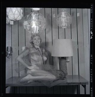 Bunny Yeager 1960s Camera Negative Seymour Lighting Store Advertising Pin - up Mod 2