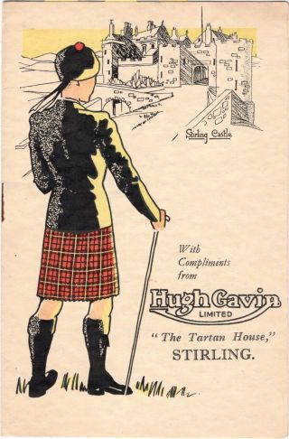 Orig 1950s 8 - Page Tartan House Booklet,  Stirling,  Highland,  Scotland Interest
