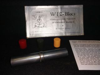 Vintage Wiz Blocs N.  L.  Magic Company York (wonder Blocks) Metal Tube