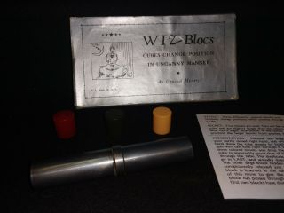 Vintage Wiz Blocs N.  L.  MAGIC COMPANY York (Wonder Blocks) Metal Tube 2