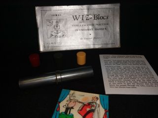 Vintage Wiz Blocs N.  L.  MAGIC COMPANY York (Wonder Blocks) Metal Tube 3