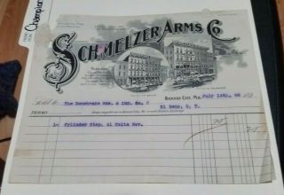 1898 Kansas City Missouri Billhead J F Schmelzer Sons Arms Co 41 Colts Revolver