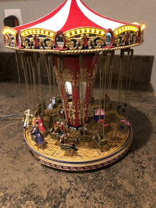 RARE Mr.  Christmas World ' s Fair Swing Carousel Action/Lights Music Box - READ 2