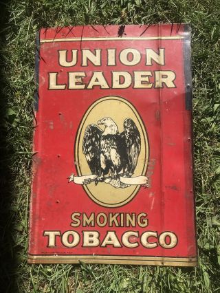 Union Leader Smoking Tobacco Sign Tin Tacker