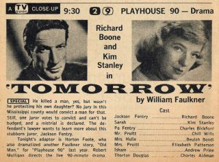1960 Tv Ad Richard Boone & Kim Stanley In 