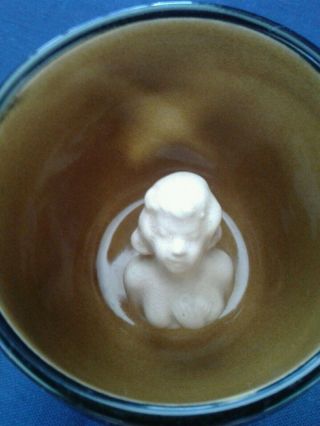 Vintage Tiki Mug Cup Rare Hidden Mermaid Inside - Made In Japan