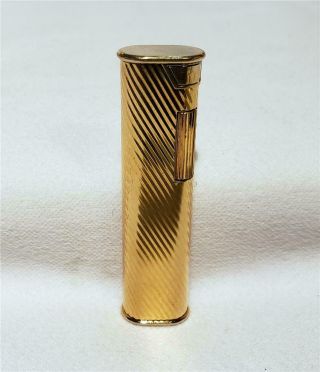 Dunhill Gold Plated Swiss Linear Twist Pattern Dress Lighter