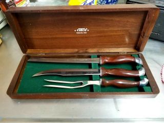 Cutco 3 Piece Carving Knife Set With Wood Box 1011e,  1012e,  1013e