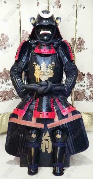 Japanese Wearable Rüstung Samurai Armor Set Suit Black Red Toyotomi Family O17