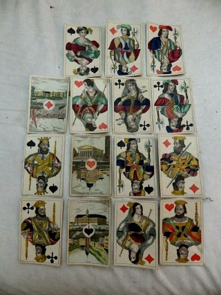 31 X 18th Century Hand Coloured French Playing Cards For A Nurses Fund