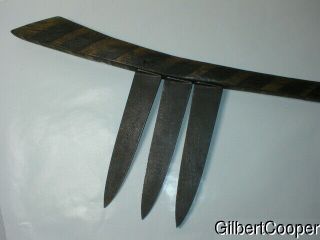 FINE SIOUX 3 KNIFE GUNSTOCK WAR CLUB - - Circa 1850 ' s X - GILBERT COOPER 5