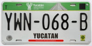 Yucatan Expired Mexico Car License Plate Ywn