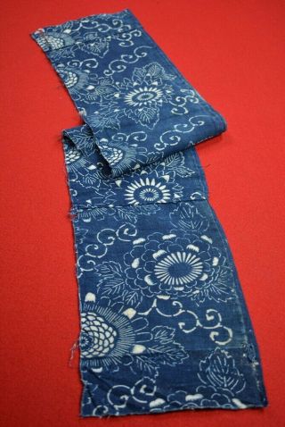 Xt21/40 Vintage Japanese Fabric Cotton Antique Patch Indigo Blue Katazome 34 "