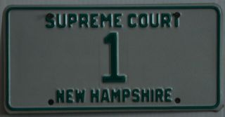 Hampshire,  Nh License Plate Tag Supreme Court 1
