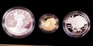 2016 - Us 3 Coin 100th Anniv.  Nat.  Park Service Proof Set Gold $5/ Silver $1/clad
