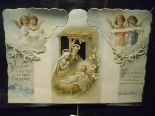 Victorian Scrap 9302 - Christmas Card - 3 - D - Birth Of Christ