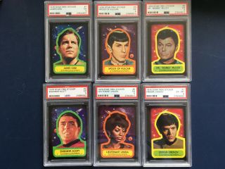 1976 Star Trek Sticker Set 20 Out Of 22 Cards All Psa From Packs