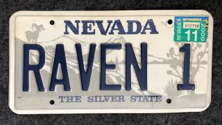 2011 Nevada Vanity License Plate Raven 1 Nfl Poe Nv 11 Black