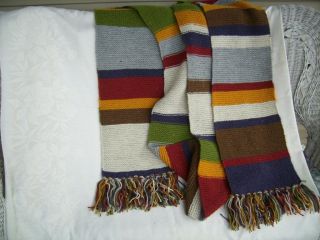 Dr.  Doctor Who Scarf Garter Stitch,  Wool Over 12 Ft Long Season 12 Hand Made