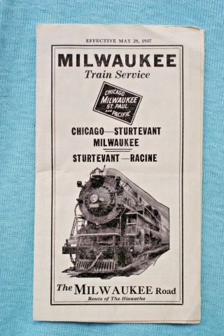 Milwaukee Road Pocket Time Table - Chicago - Milwaukee - 5/28/37