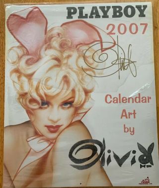 Playboy 2007 Pin - Up Girl Calendar Art By Olivia De Berardinis Nude Women Signed