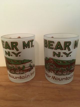 Vintage Bear Mountain Inn N.  Y.  Small Glasses X2