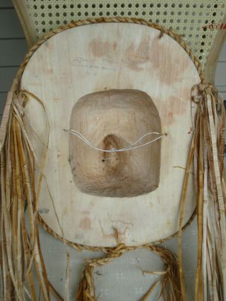Northwest Coast Native Art Large Teal Thunderbird Moon mask sculpture 7