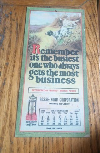 Rare 1923 Calendar Adv.  (dog) Bosse 