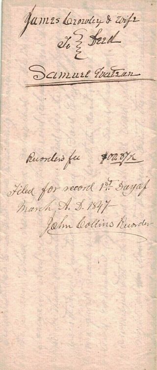 1847 Missouri Hand - Written,  3 Page Deed With Private Seal Of Recorder Affixed