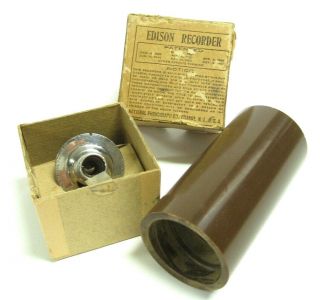 Rebuilt Edison 2 Minute Cylinder Phonograph Recorder,  Orig Box