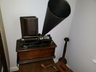 Edison Home Phonograph w/horn & rebuilt C reproducer - Great 2