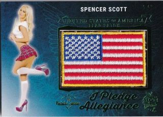 Spencer Scott 2018 Benchwarmer Pledge Allegiance Flag Patch Gold Sp 2/3