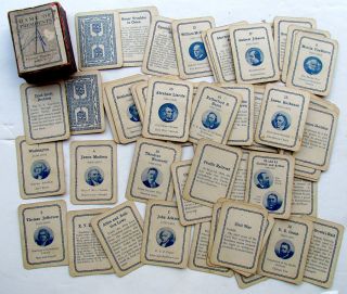 Rare 1908 Antique Card Game Of Presidents Frontier Novelty Buffalo,  Ny Americana