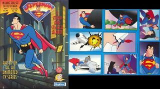 Superman Animated 1996 Fleer/skybox Complete Factory Sticker Set Of 66 & Album