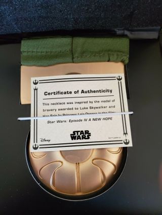 Collectors Item Sdcc 2019 Star Wars Medal Of Yavin Gold Plated Necklace