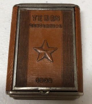 Rare Vintage 1936 Texas Centennial Makeup Powder Rouge Case Holder