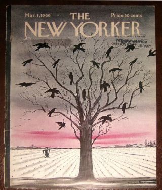 Yorker Mag Chas Addams Crows Scarecrows Farm Field Cover Spring March 1 1969