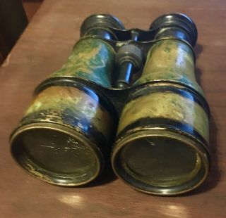Antique Civil War Era Field Binoculars - LAMAYRE Paris Brass Vintage with Strap 2