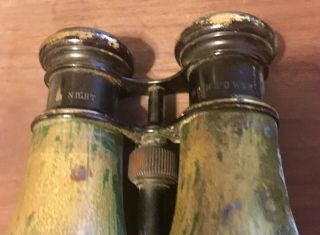 Antique Civil War Era Field Binoculars - LAMAYRE Paris Brass Vintage with Strap 5