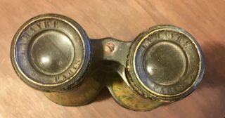 Antique Civil War Era Field Binoculars - LAMAYRE Paris Brass Vintage with Strap 6