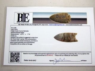 Fine Authentic Collector Grade Nebraska Banded Agate Clovis Point Arrowheads 6