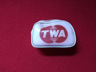 Vintage Twa Airlines Pink Mini Flight Coin Purse Bag - 3 1/4 X 2 Inches