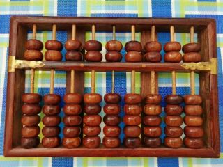Chinese Lotus - Flower Abacus,  Huanghuali Wood,  9 Rods,  63 Beads